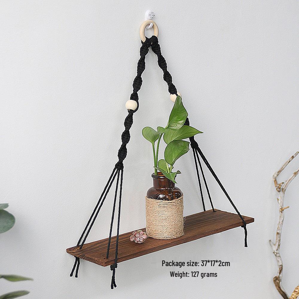 Bohemian Hand-Woven Tapestry Wall Shelf & Flower Pot Rack