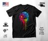 Colorful Moon Neon Graphic T-Shirt Black Unisex S-2XL