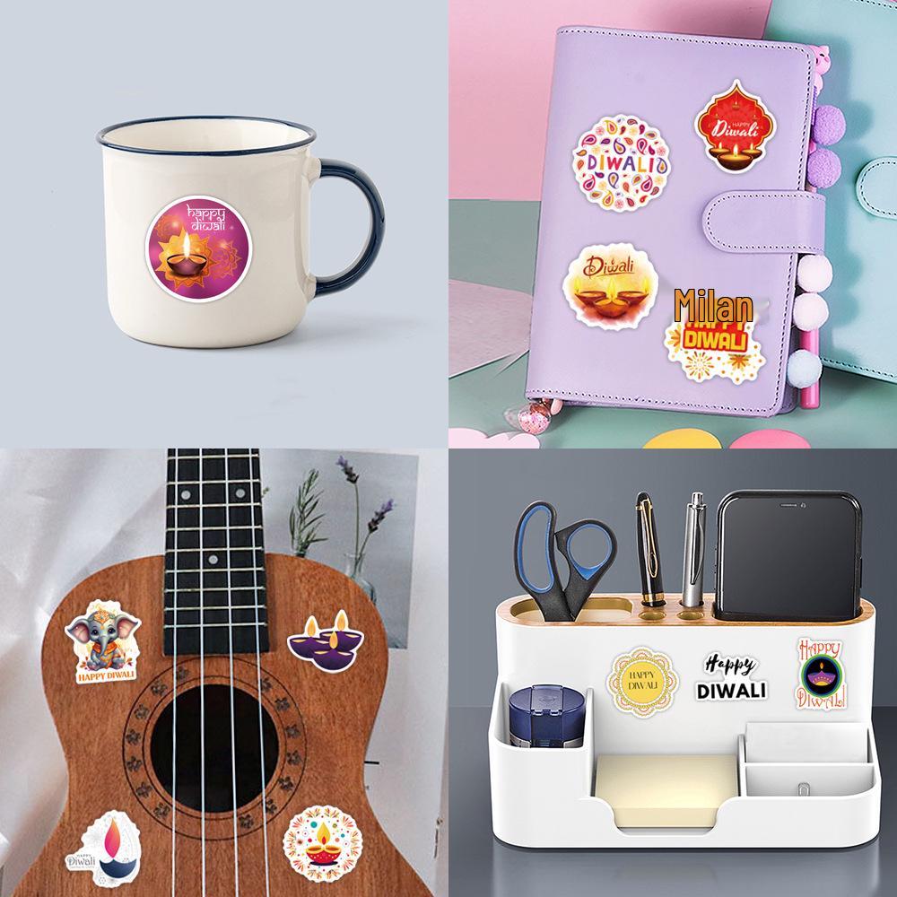 110 New Style Waterproof Diwali Graffiti Stickers for Suitcases & Phones
