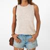 Summer New Women's Solid Color Sleeveless Knit T-Shirt Casual Round Neck Tank Top