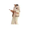 Anta Life Series Letter Splicing Single-Breasted Warm Long Sleeve Baseball Jacket Women jackets Nude Apricot White 162418762-1