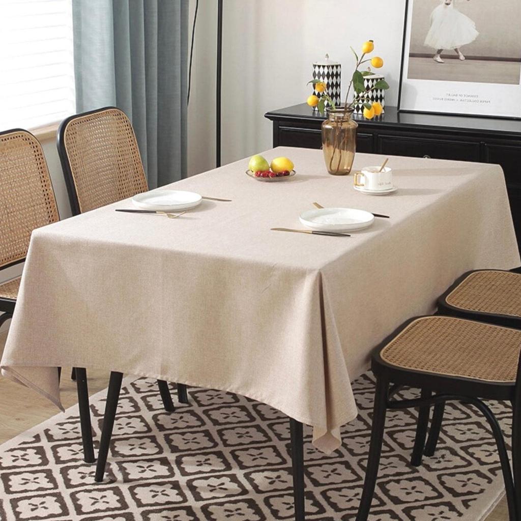 MARCK Tablecloth, Water-Repellent, Stylish, Nordic Design, Plain, 140 X 240 Cm, Cotton-Linen Blend, Polyester, Rectangular, Machine Washable, Stain-Re