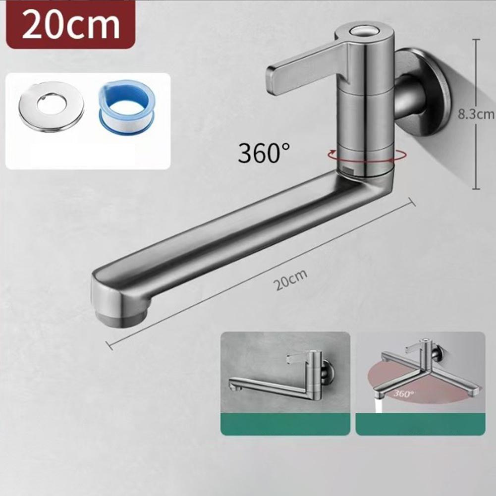 Extended Faucet Cold Kitchen Sink Faucet Kitchen Cleaning 304 Stainless Steel Cleaning Tap Easy Operation Flexible Rotation