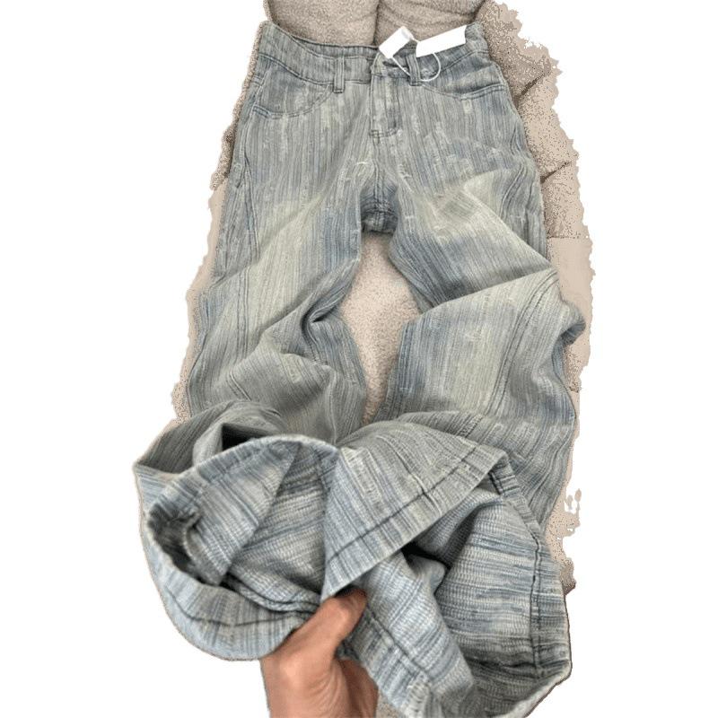 Women's Light Jacquard Micro-Flare Jeans, High-Waisted & Slim-Fitting for Spring/Summer 2025.