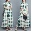 Real Spot Summer New Korean Version Fashion Printing Short-sleeved A-shaped Skirt Cover Head Loose Large Size Cake Skirt