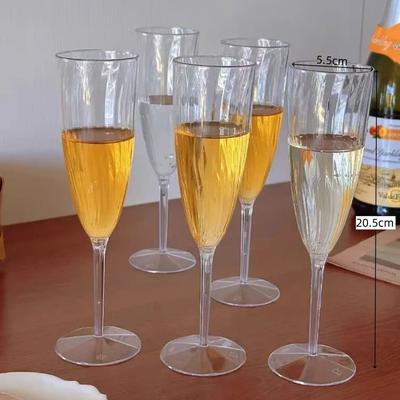 1pc 210ml Red Wine Champagne Flutes Cups Plastic Thickened Imitation Plastic Cups Clear Wedding Festival Supplies Drinkware Cup