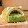 Winter Enclosed Cat Sleeping Bag Kitten Pet Calming Nest Self-Warming Fluff Covered Cave For Home Anxious Cats