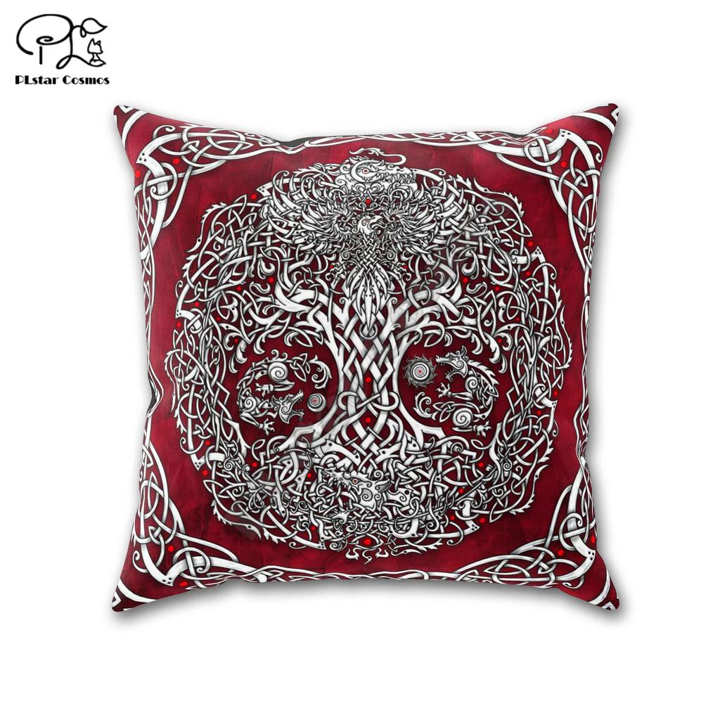 Witch Throw Pillow, Decorative Accent Cushion, Tree of Life, Wicca Room Decor, Witchy Art, Celtic