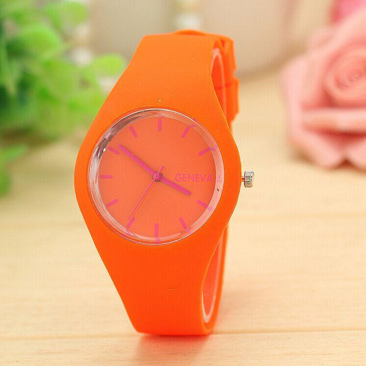 Women's Ultra-Thin Silicone Fashion Watch, Quartz Movement, Candy Color, Geneva Design