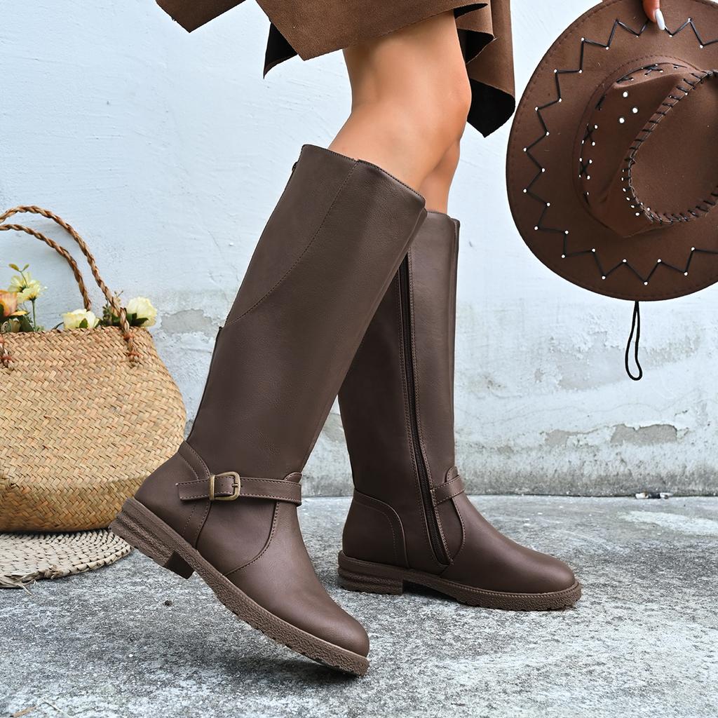 Fashion 2025 Trendy Boots Autumn/Winter Long Boots Mid Length Knight Boots Warm and Thin Women's Shoes