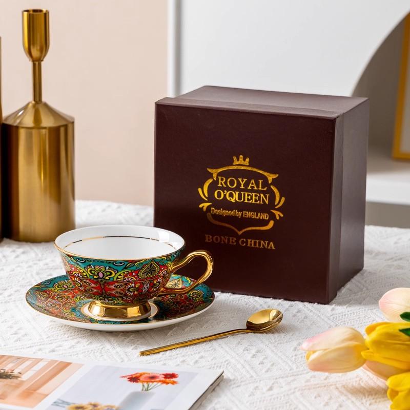 Large Capacity Mug, Light Luxury Retro Bone China Water Cup, European Style Creative Coffee Cup, Office Tea Cup Christmas Gift