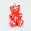 Large Resin Cartoon Bear Keychain with Transparent Sequin Pendant
