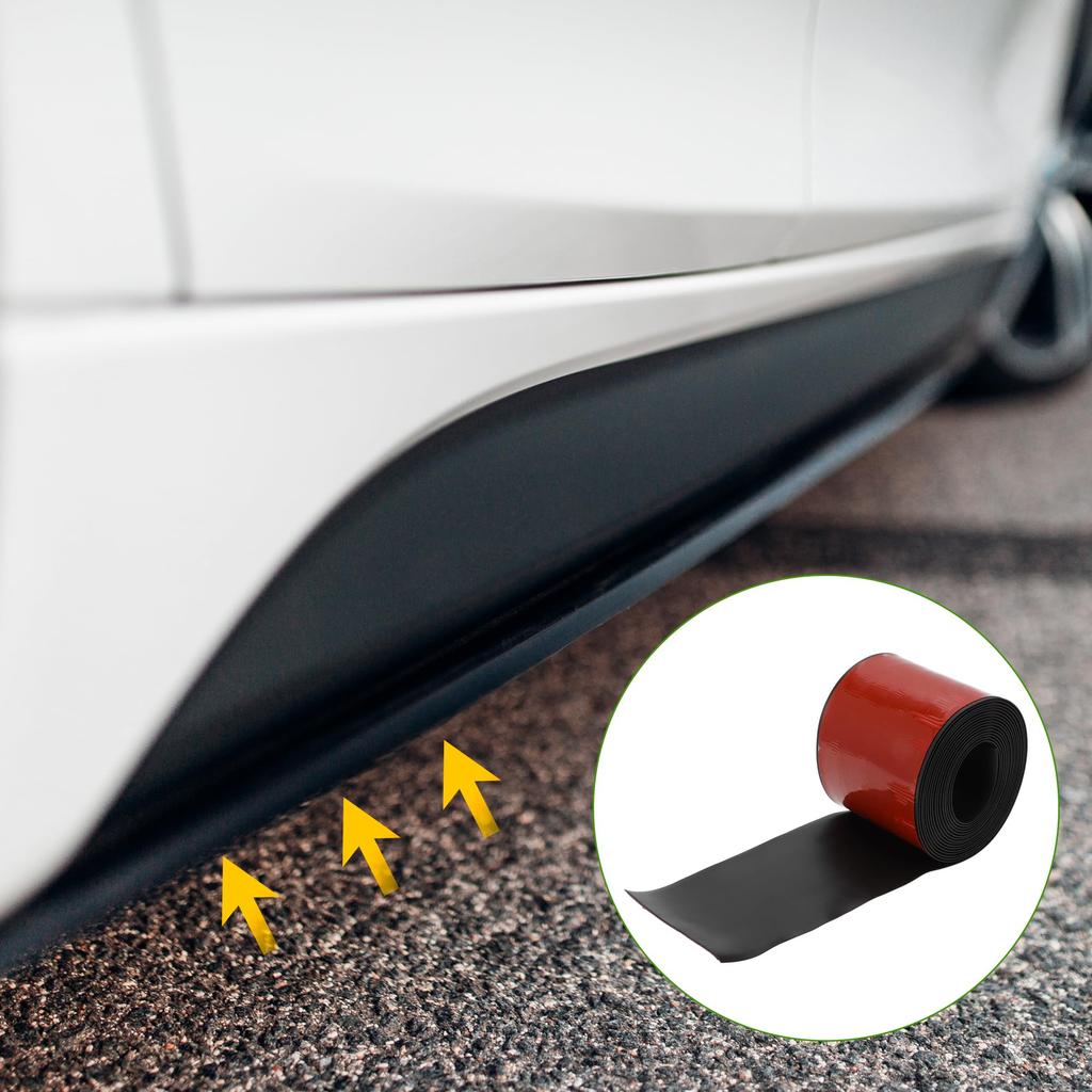 HOPESPANNER Universal X Car Side Skirt Adjustable Side Edge 1 Black 13' 3.94" Protector, Guard, PVC, Piece,