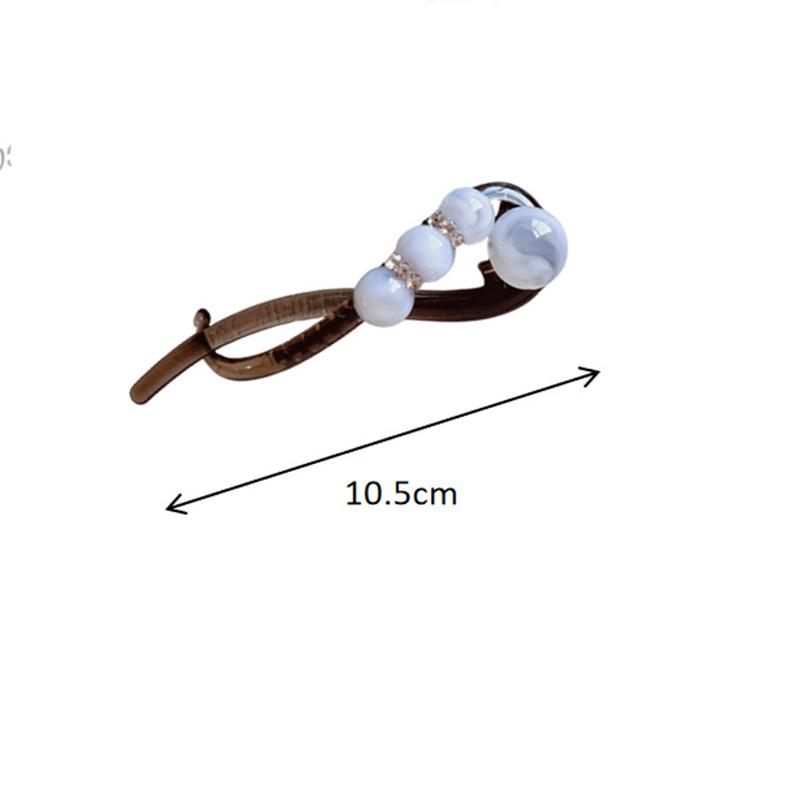 Simple Temperament High-End Feeling Hair Clips Rhinestone Bead Straight Twist Clip Hair Volume Multiple Headpieces Accessory