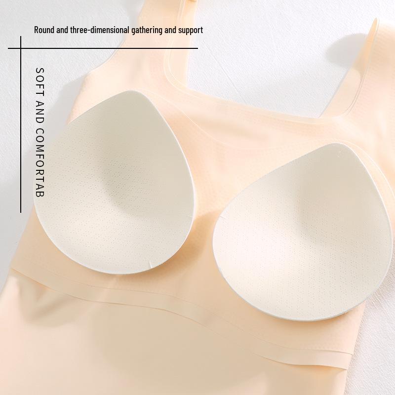 Square Neck Seamless Camisole with Chest Pads: Comfortable, Wide Strap, Fixed Cups, Beautiful Back Design for Women.