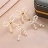 2Pairs/Set Elegant Imitation Pearl Bow Bowknot Stud Earrings for Women Wed Bridal Korean Fashion Piercing Earrings Jewelry Gift