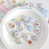 6Pcs Cute Cartoon Mini Cartoon Retro Button Badge Kawaii Kids Backpack Pencil Bag Handheld Diy Decorative Brooch Pin Accessories