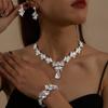 Hochwertiger europäischer Brautschmuck & Schmuckset: Halskette & Ohrringe für Hochzeit