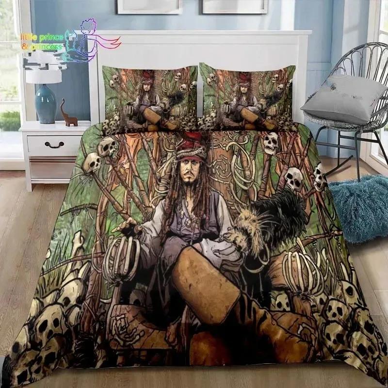 Vintage Pirater Sängkläder Set Enkel Tvilling Full Queen King Size Sängset Vuxna Pojkar Sovrum Pirater Skattkarta Sängkläder Gåva