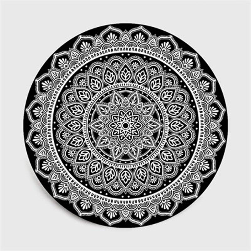 Ethnischer Mandala-Rundteppich für Wohnzimmer, Retro-Totem, Schlafzimmer, Hängekorb, Stuhl, Bodenmatte, rutschfest, Kinderzimmerteppiche, Gebetsmatte