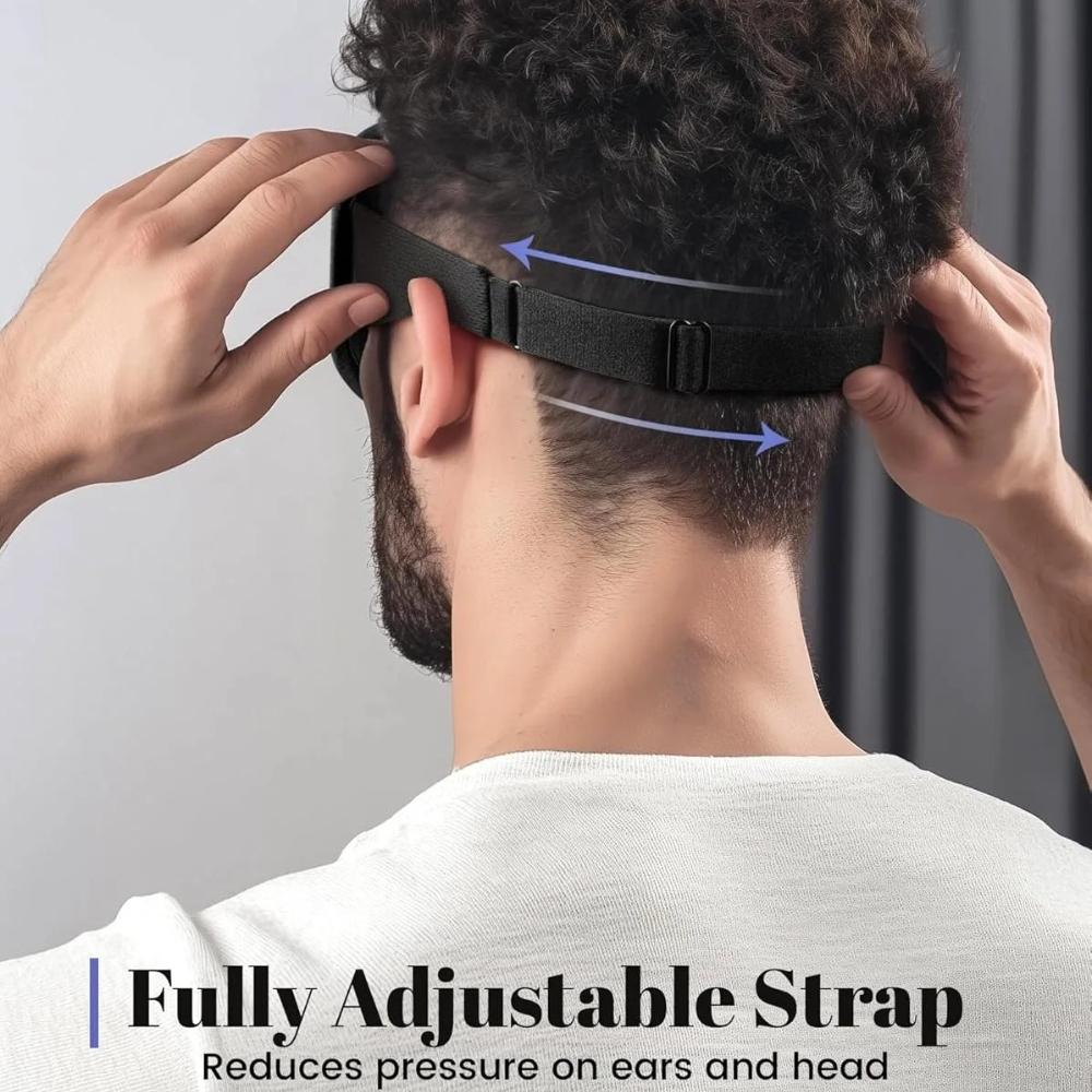 Sleep Mask ,Blackout Eye Mask for Sleep - 3D Breathable Soft Comfortable Eye Mask for Sleeping- Adjustable Strap Unisex