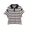 Kaslead New Women clothes Western Style Versitile Fashion Stripe Simple Knitted Short sleeve 5536048