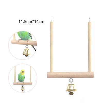 Pet Bird Swing Toys Parrot Wooden Swing Stand Pet Supplies Random Colorful Bird Swing