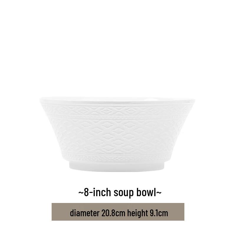 Pure White Nordic Embossed Ceramic Dinnerware