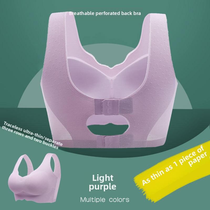 Large Size Women Summer Ultra Thin Large Breasts Show Small No Trace Beauty Back Breathable Comfortable Gathering Bra