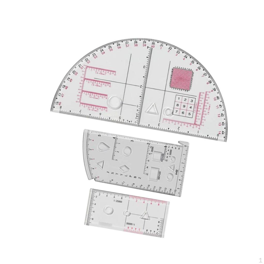 3 Pieces Protractor Multifunctional Learning Tool Half Round for Home Outdoor Gifts