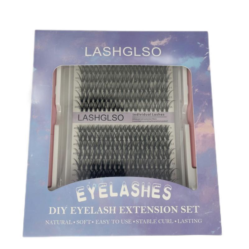 Clustered 240pcs 40D DIY False Eyelashes - Natural Curled Doll Lashes Mixed Pack