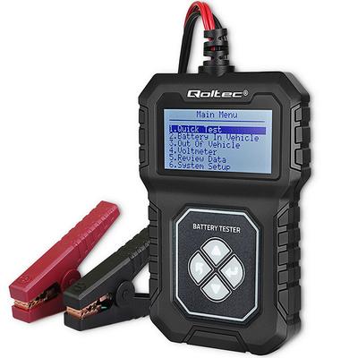 Qoltec Cyfrowy Tester Akumulatora Z LCD | Polskie Menu | 12V | AGM | GEL | STD | 30-220AH