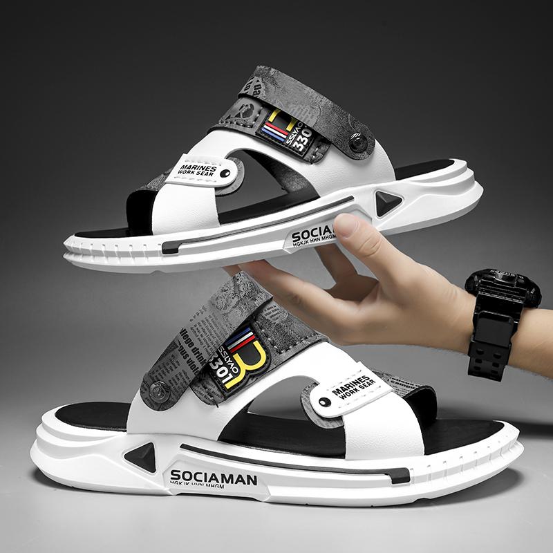 Fashion CYYTL Mens Slippers Summer Casual Shoes Beach Sandals Outdoor Slides Leather Walking Comfort Designer Fashion Lightweight Luxury