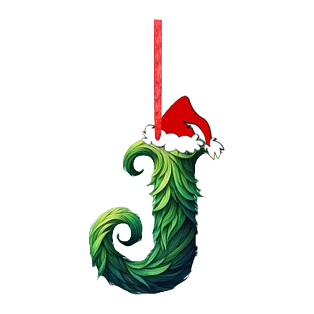 2D 26 Letter  Christmas Ornaments Acrylic Flat Christmas Tree Home Decorations Ornaments