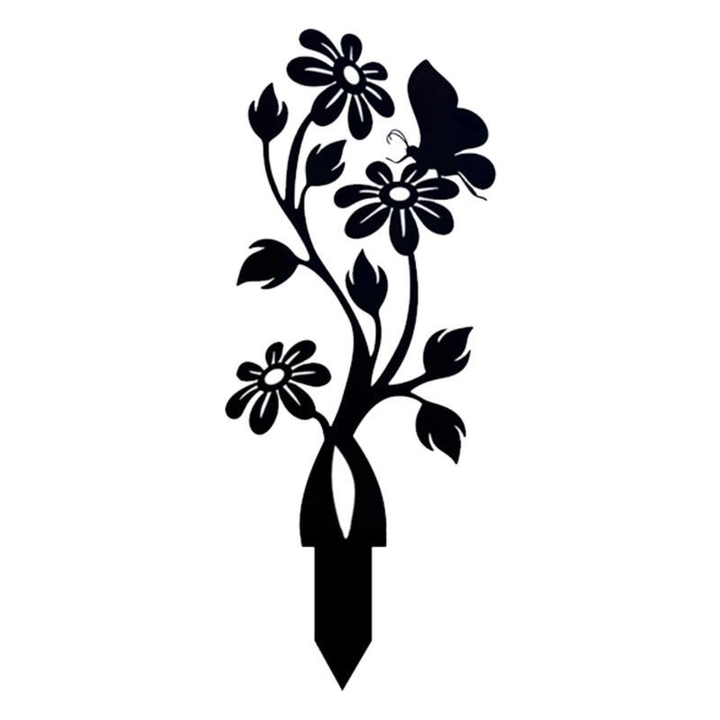 Dekorative Eisenblumenstecker Gartenornament Geeignet für Gartenweg Terrassen Dekoration & Outdoor-Pflanzenstützsystem