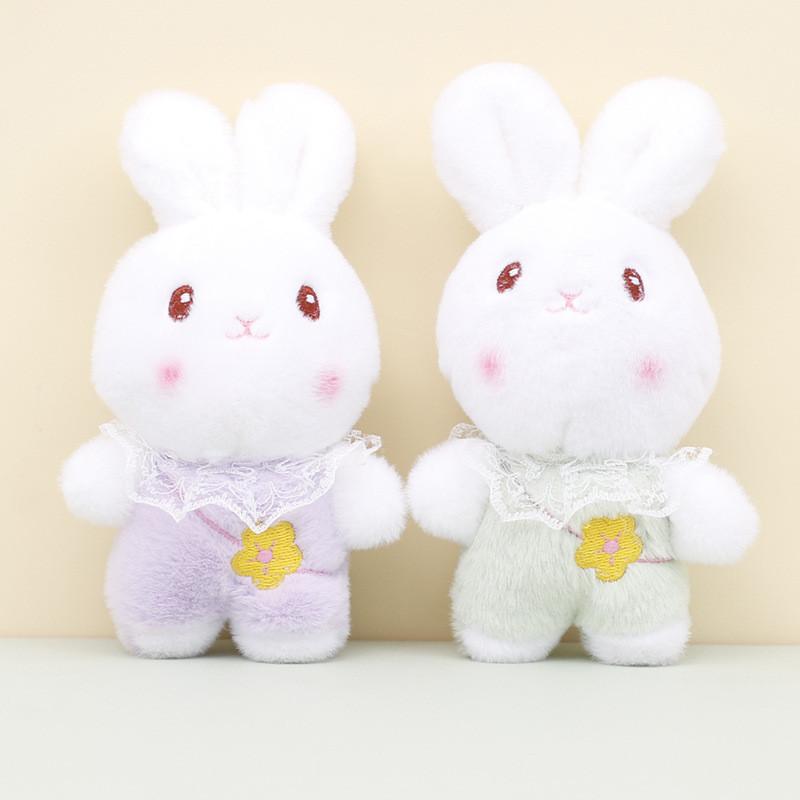 Cute Rabbit Key Holder Plush Ornament Short Plush Stuffed Toy For Gifting And Decor
