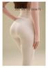 1913 Smoky Grey High-Waist Stretch Cotton Stripe Footless Tights - Comfortable, No-Sag, Perfect for Women in Autumn/Winter.