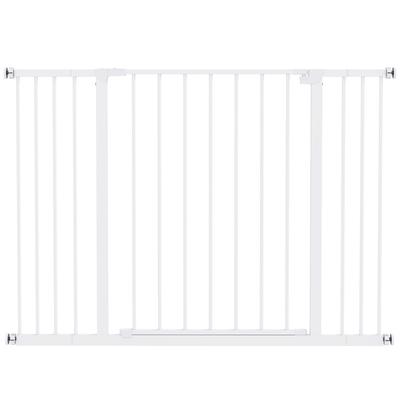 Dog Gate Pet Safety Gate Stair Barrier Pressure Mount Adjustable 76-82/86-97/101-107 Cm, White