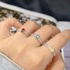 Natural Topaz Tanzanite Sapphire Color Treasure Ring Women'S S925 Sterling Silver Simple Index Finger Ring