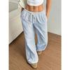 YYFS Women's Fashion Casual Stripe Print High Waist Trousers Pants & Capris