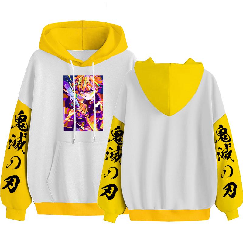 

Японское популярное аниме «Убийца демонов» Agatsuma Zenitsu, толстовки, модные крутые толстовки с принтом манги, женские и мужские повседневные пуловеры с длинными рукавами 4XL жёлтый