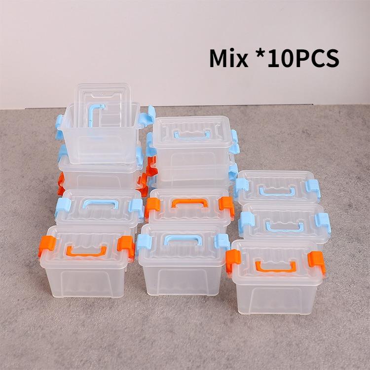 Dollhouse 5/10Pcs Home Home Decoration Dollhouse Mini Storage Box Clear Toolbox Model Dolls House Micro Scene Decor Props
