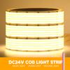 12V 24V 1 2 5 Rows COB LED Strip Light Super Bright 320 600 1600 LEDs Flexible Tape 3000K 4000K 6000K High Density Linear Lamp