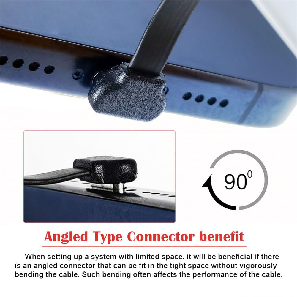 NFHK Angled To Flat Power USB Data Cable 65W Fast Charging for and Cell Phones 2pcs/Lot USB-C Type-C USB-C Ultra-Thin 2.0 Laptops, Tablets,