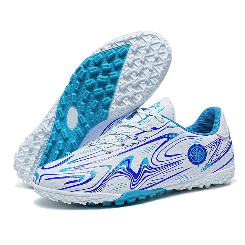 New football shoes children's five-a-side big children's small and medium-sized long-nail football shoes low-top broken nails leather foot sports shoe