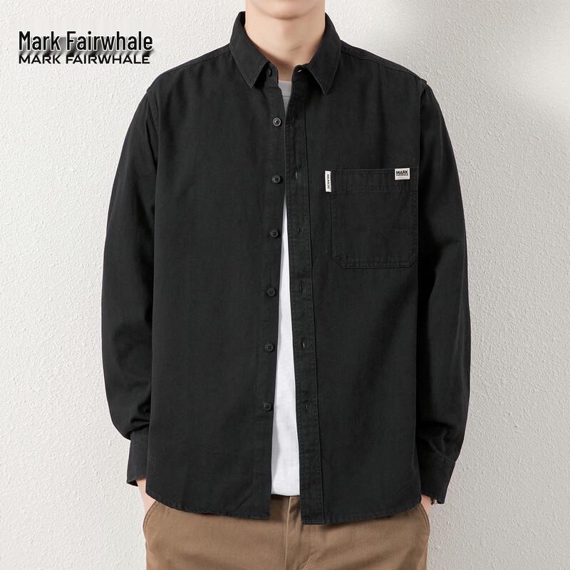 Mark Fairwhale Men's Casual Loose-Fit Cotton Utility Shirt Jacket