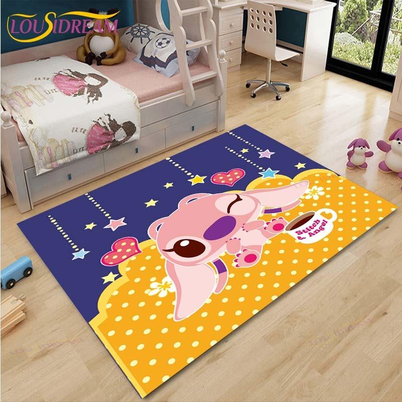Anime Stitch Carpet Kids Carpets Living Room Tea Table Mats Bedroom Rug Washable Floor Mats Household Area Mat