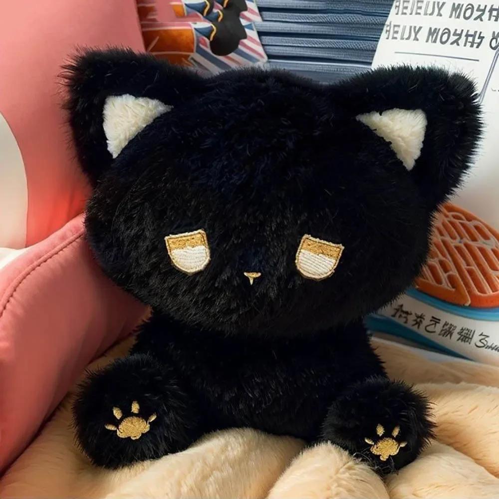 Neue Cartoon Runde Kugel Schwarze Katze Plüschtier Kuschelig 4 Größen Plüschtier Kuscheltier Stofftier Puppe Niedliches Geschenk