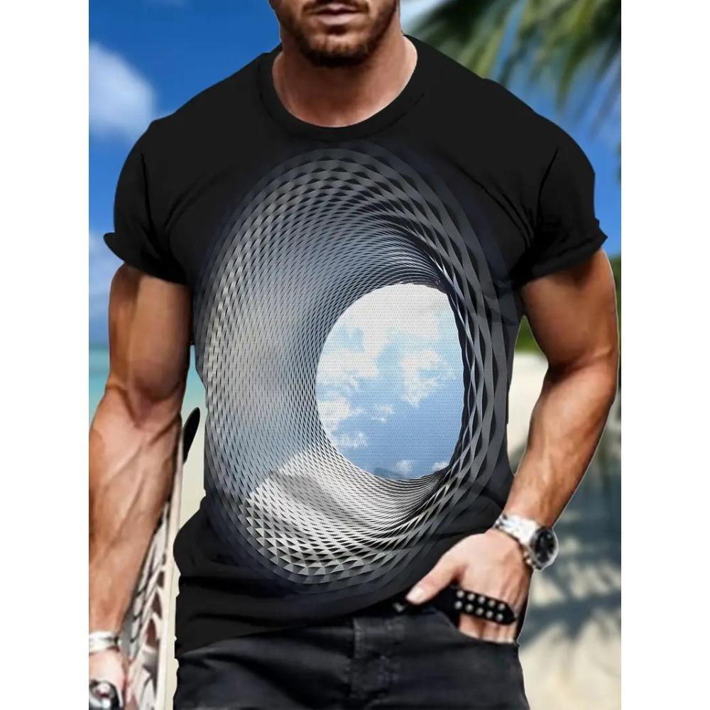 Men's 3D Printed T-Shirt Short Sleeve O-Neck Pullover Casual Top