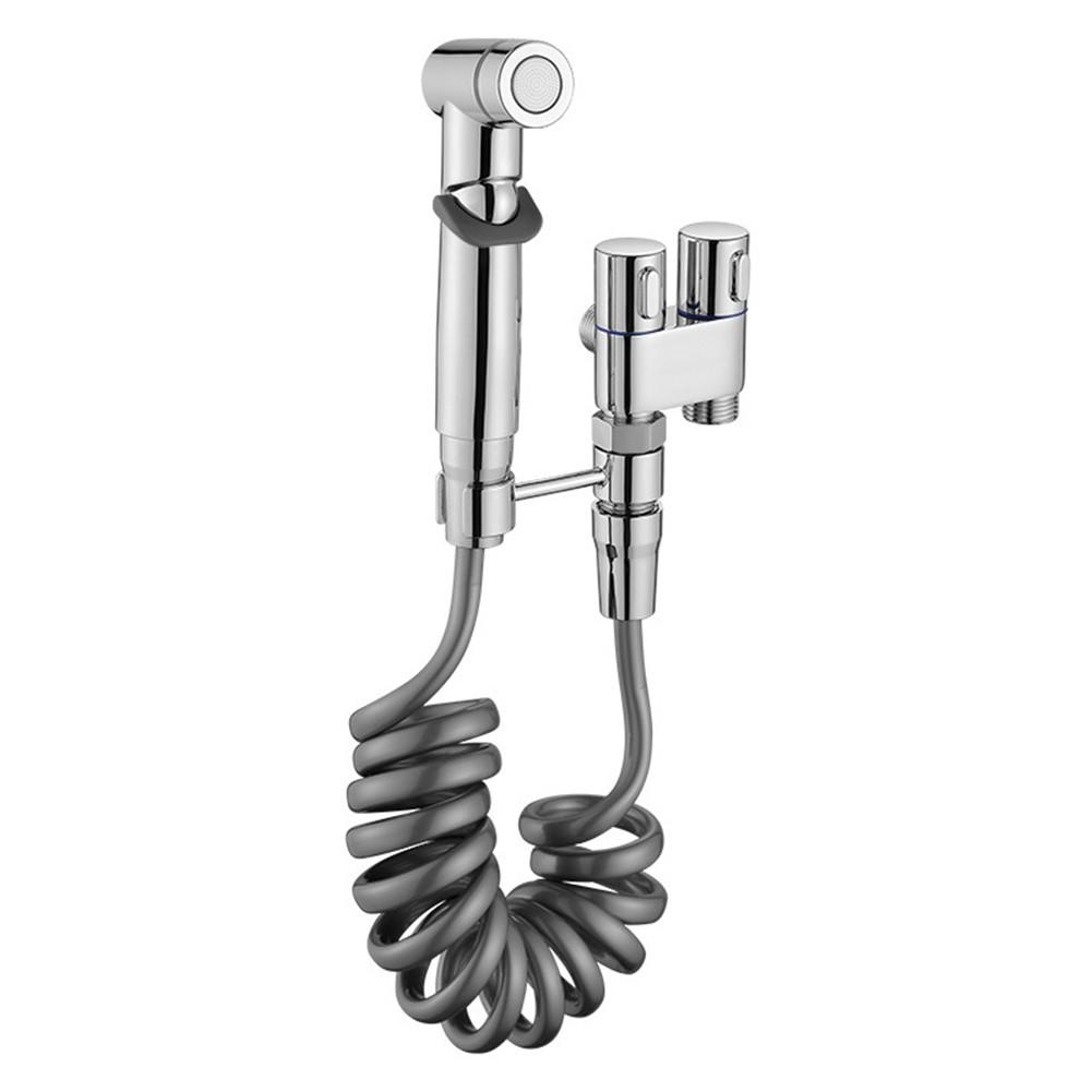 Hygienic Shower Spray Kit For Toilet Bidet With Double Outlet Angle Valve